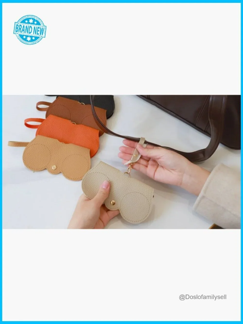 Soft Leather Sunglasses Case with Strap Portable Modern Eyewear Organizer